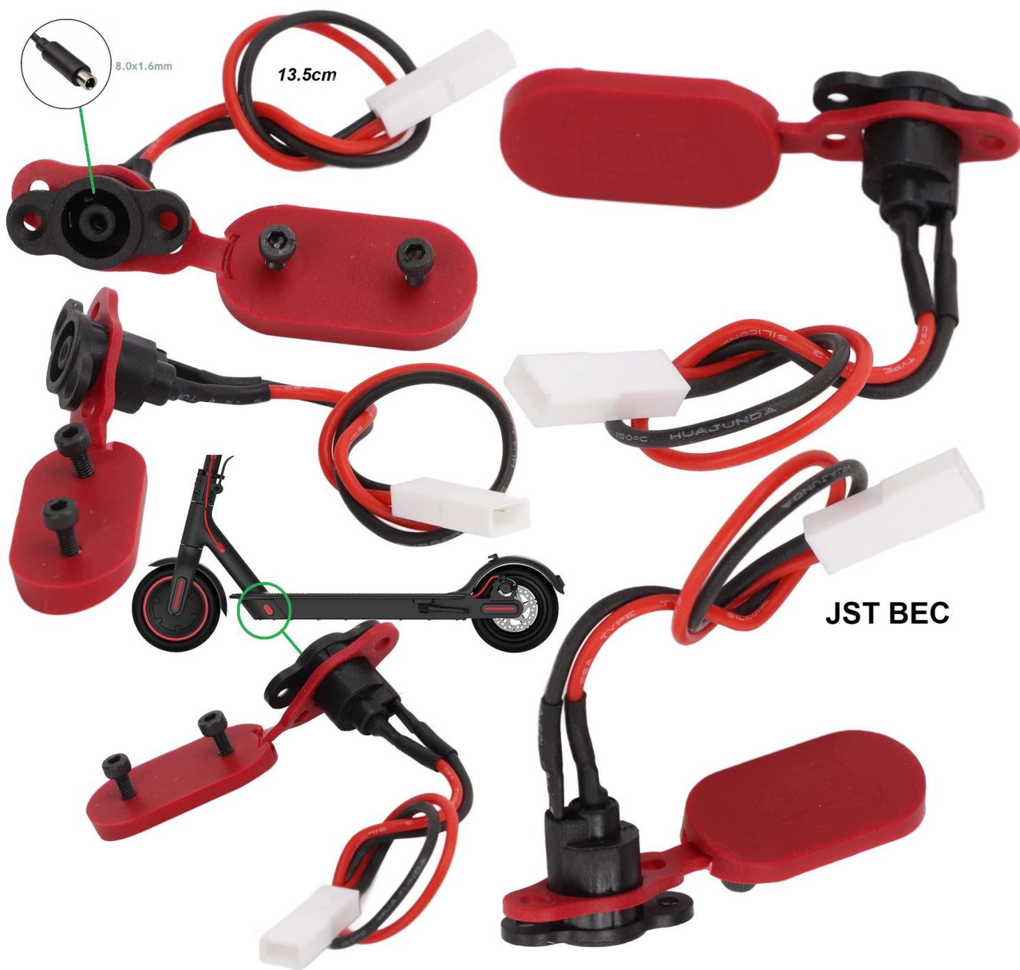 Conector 8x5.6mm Hembra Chasis con Cable